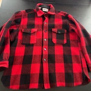 Vintage Mens Amana Buffalo Plaid Wool Shaket Jacket Size Large